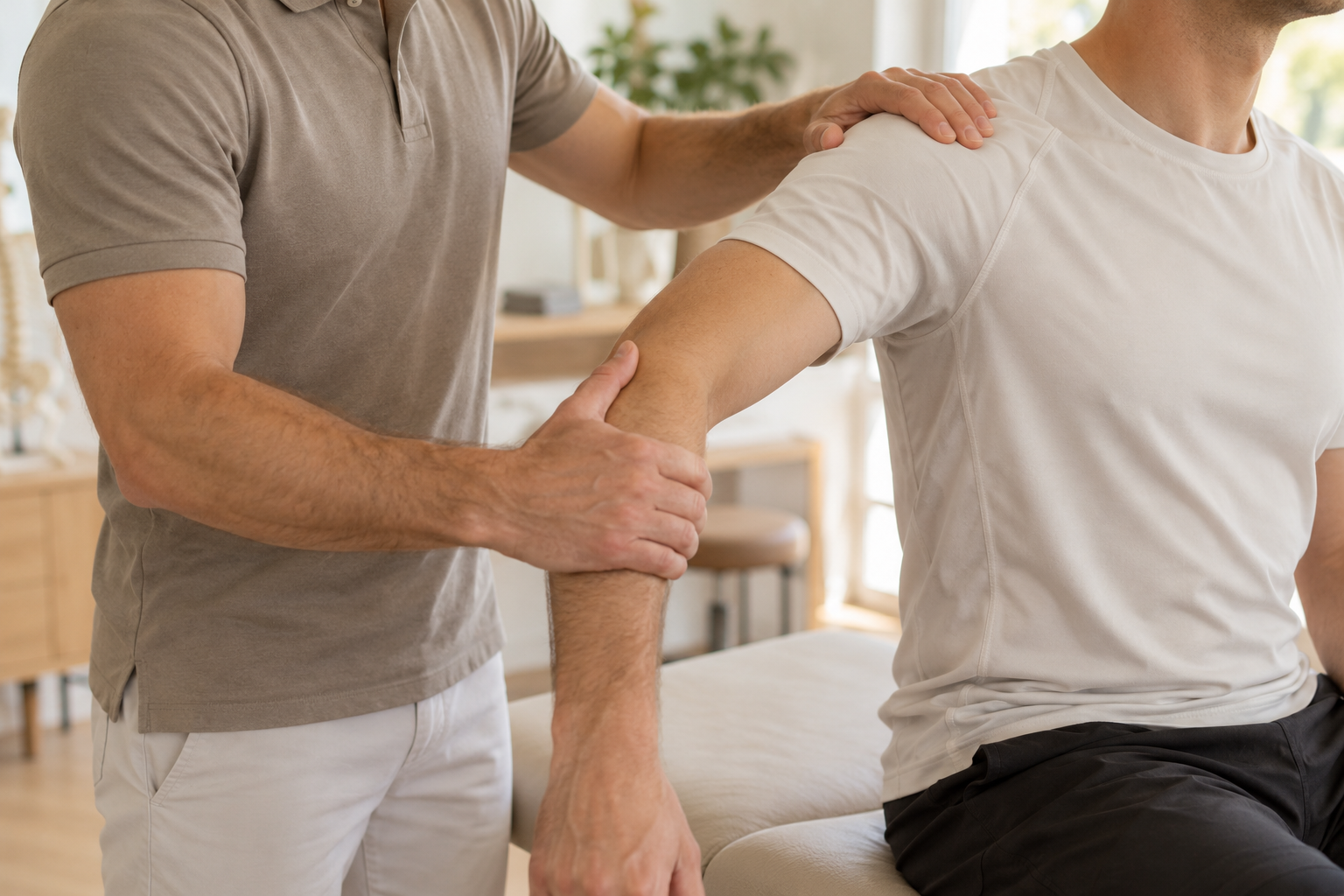 KI-Beispiel einer physiotherapeutischen Schulterbehandlung